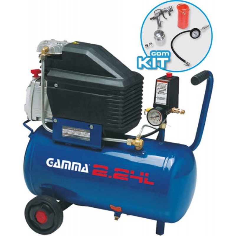 woestenij Kapper Praten tegen Compressor Gamma 24Lts 2HP 127V com Kit Pintura - Loja do Dida